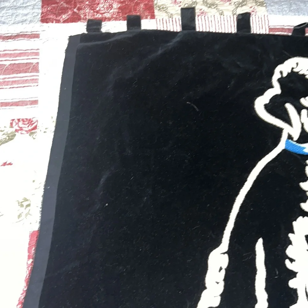 Vintage 50s poodle velvet wall hanging 36” x 21.5”
